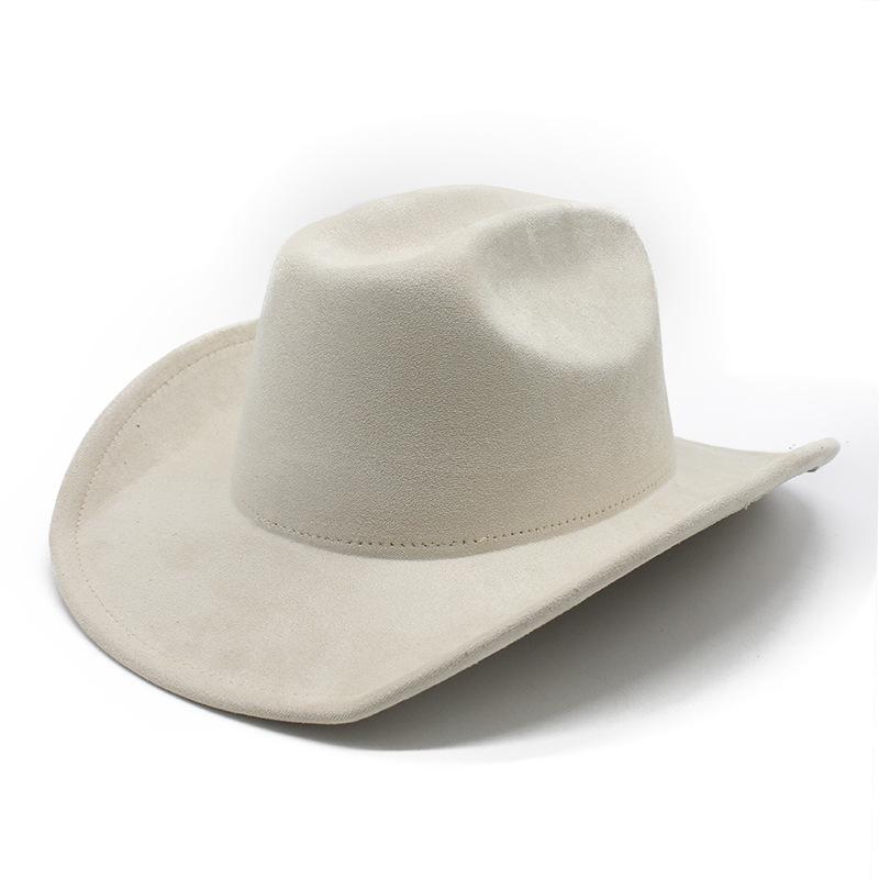 British Suede Light Plate Elegant Knight Felt Western Cowboy Hat for Ladies