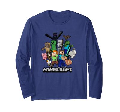 T-shirt à manches longues Groupe de Héros & Ennemis Minecraft