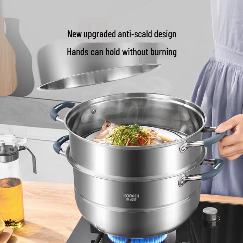 KOBACH 28cm 3-lagiger Dampfgarer aus 304 Edelstahl