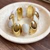 Bracciale Ovale in Acrilico Marmo Europeo e Americano - Pezzo di Gioielleria Retro alla Moda