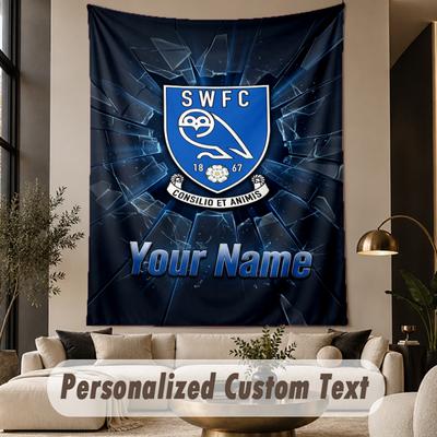 Custom Text Tapestry Sheffield Wednesday FC Print Wall Tapestry Indoor Living Room Wall Decor