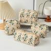 Breathable Canvas Toiletry Organizer With Flower Embroidery For Women And Men