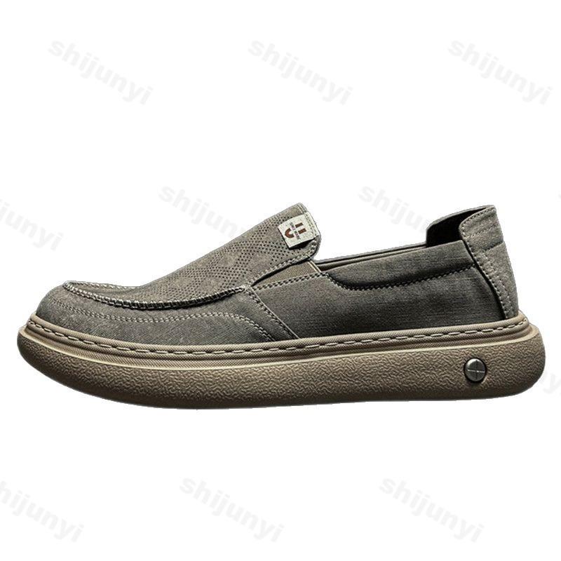 Fashion Men Casual Canvas Shoes 2025 Autumn Thick Bottom Sports Shoes Outdoor Fashion Comfortable Non Slip Casual Shoe Zapatillas