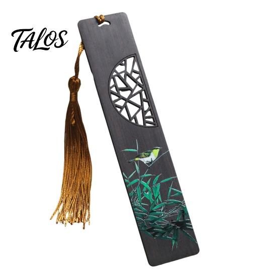Talos Wooden Bookmark, Hand Painted Window Cutout Page Marker for Students, Good Luck School Gift Book Lovers