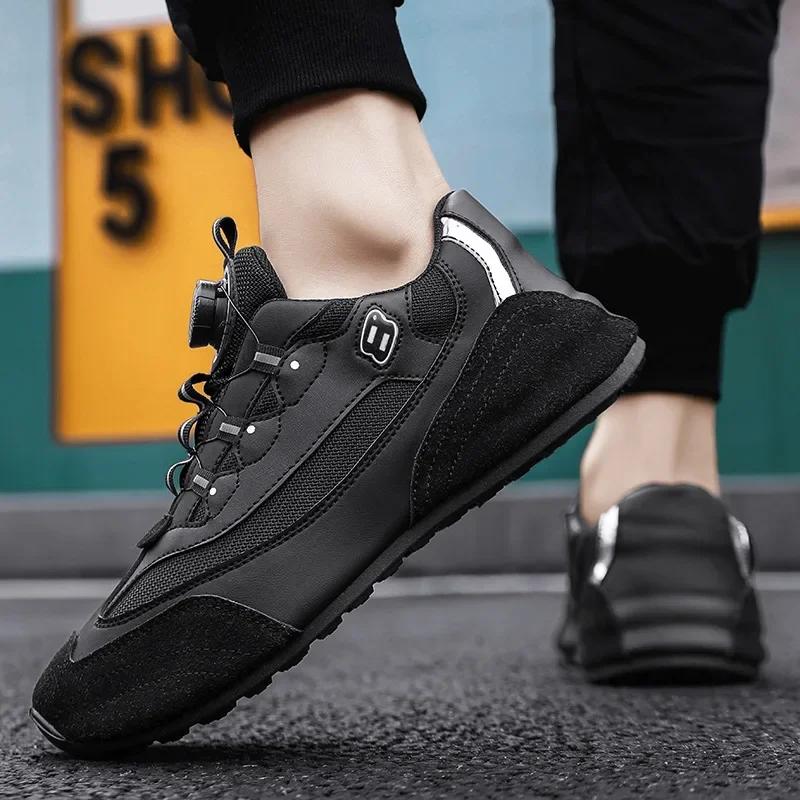 

Модная мужская спортивная обувь 2024 года, новая пара, увеличивающая рост, износостойкая вращающаяся пряжка, спортивная обувь для бега, повседневная мужская обувь 44 чёрный