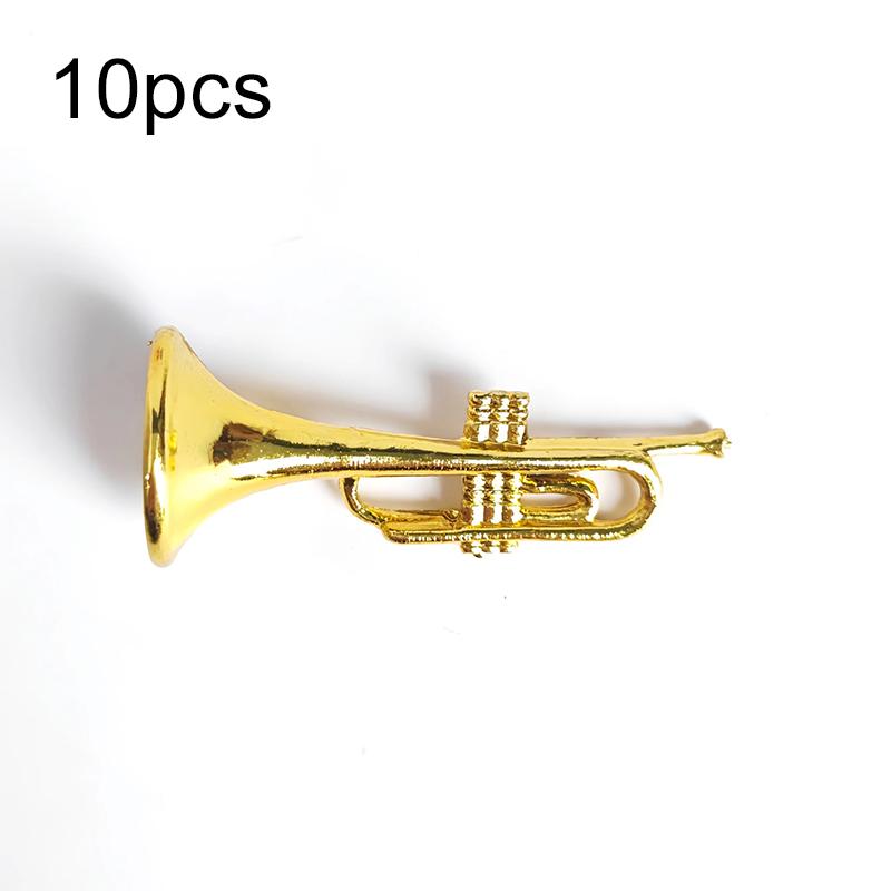 10/20pcs Mini Golden Musical Instrument Ornaments Desktop Ornament Decoration Miniature Creative Mini Decorative Crafts TMZ