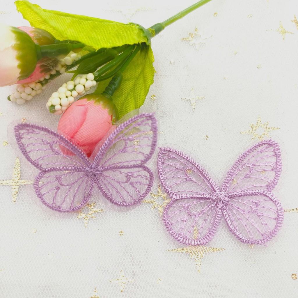 10/20PCS 4.5*3.5cm Embroidered Mesh Butterfly Cloth Patches Appliques for Clothes Sewing Supplies DIY Hair Clip Accessories