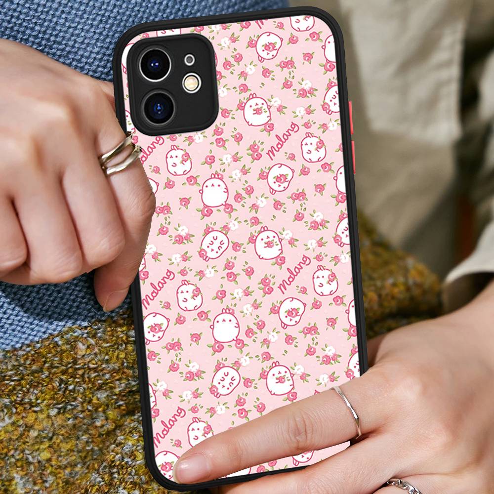 Cartoon Cute M-Molang For IPhone 16 15 14 Plus 13 12 11 Pro Max X XS MAX Translucent Matte Shockproof Cover