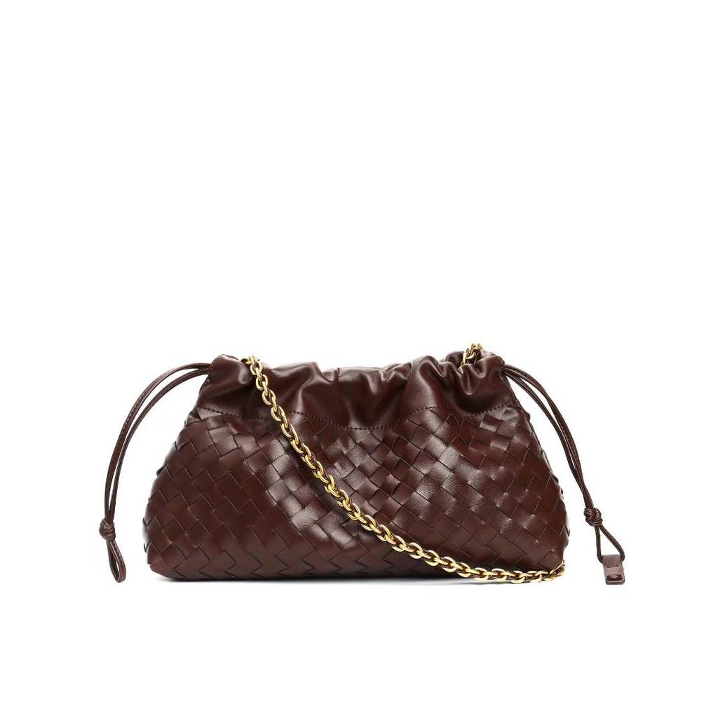 Neue gewebte Wolken-Tasche Müllbeutel Leder-Kordelzug Achseltasche Handgehaltene Kette Minimalistischer Stil Vielseitig Einzelne Schulter Damen-Tasche