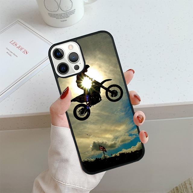 Moto Cross Motorcycle Sports Phone Case For iPhone 17 Air 13 12 Cover For Apple 14 15 16 Pro Max Plus