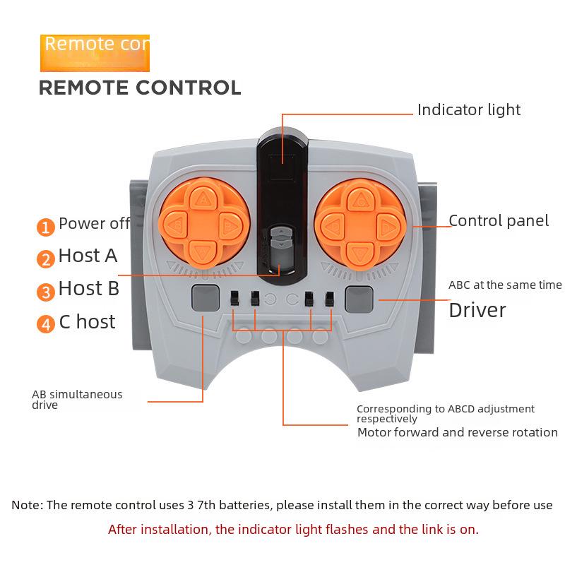 8-Channel Remote Control for Lego-Compatible MOC with Lithium Battery and PF Technology