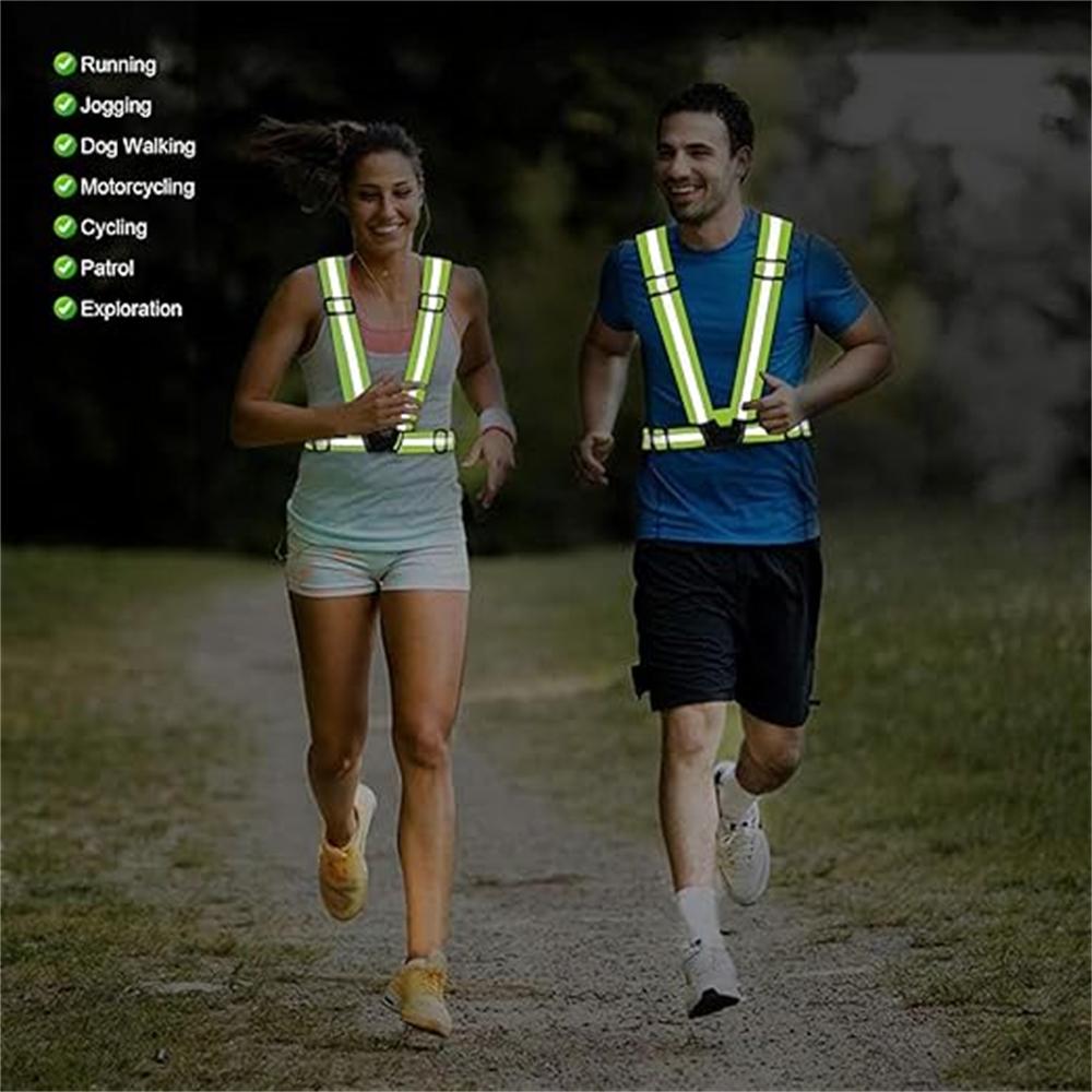 2 Pack Reflective Vest,Reflective Vest Running Gear with 4 PCS High Visibility Armbands,Suitable for Night Running Jogging Hiking Cycling Walking