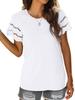 Women's Summer New Floral Lace Patchwork Short Sleeve T-Shirt Crew Neck Slim Fit Top
