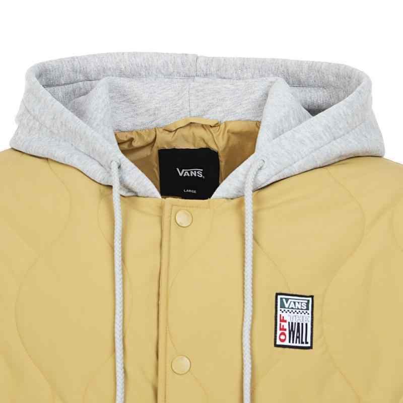 Vans Quilted Coach Jacket Fashion Comfortable Versatile Hooded Cotton Jacket Men Jacket Yellow VN000GNV5QJ