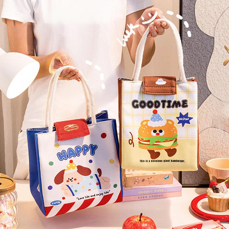 Cute Cartoon Insulated Lunch Bags With Handles Perfect For Students & Office Workers Large Capacity Food Storage Tote Picnics
