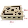 Katzenkratz-Puzzle-Anreicherungsbox, Interaktives Katzenpuzzle-Spielzeug, mit Glöckchenball & Schleifpapier innen, Mental für Krallen Gesundheit, Kratzbox Spielzeug