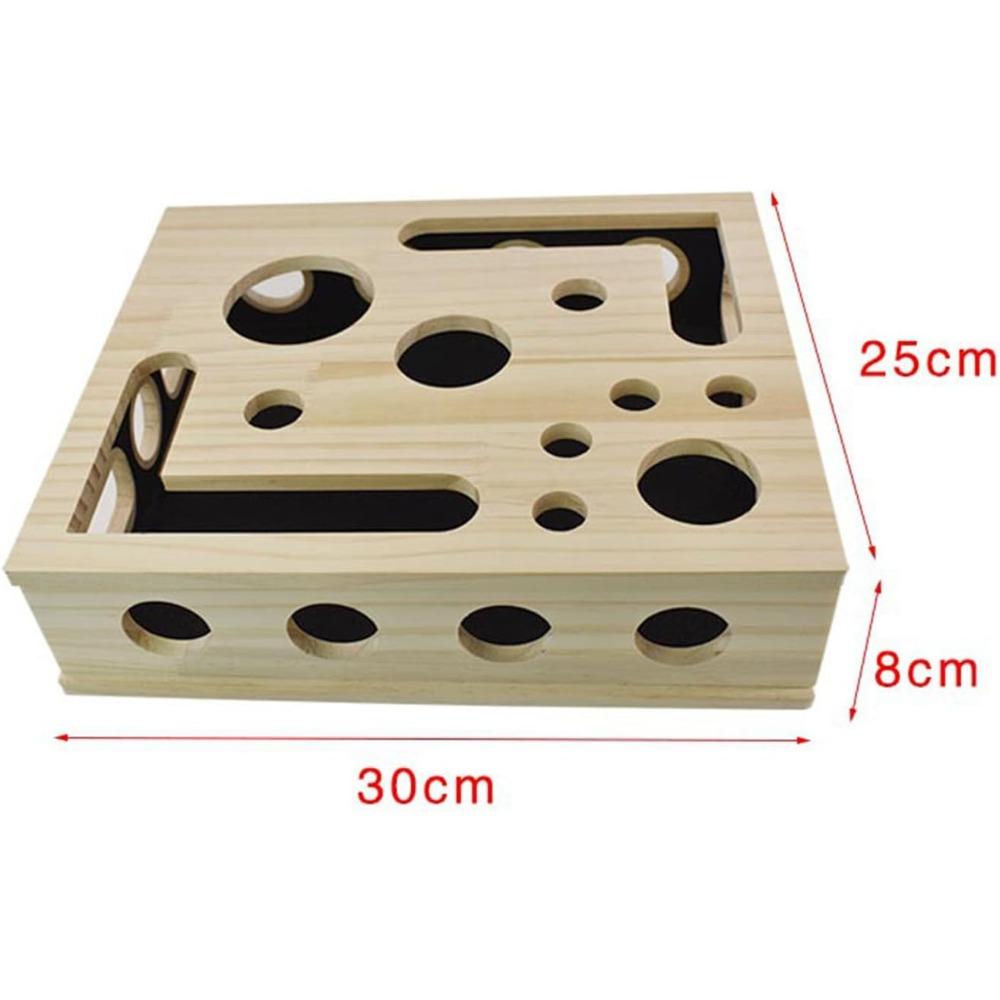 Katzenkratz-Puzzle-Anreicherungsbox, Interaktives Katzenpuzzle-Spielzeug, mit Glöckchenball & Schleifpapier innen, Mental für Krallen Gesundheit, Kratzbox Spielzeug