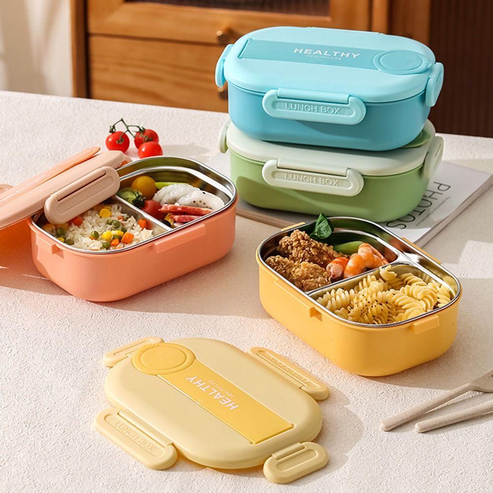 Stainless Steel Divides Food Container Sealed Food Storage Crisper Insulation Lunch Box  Travel