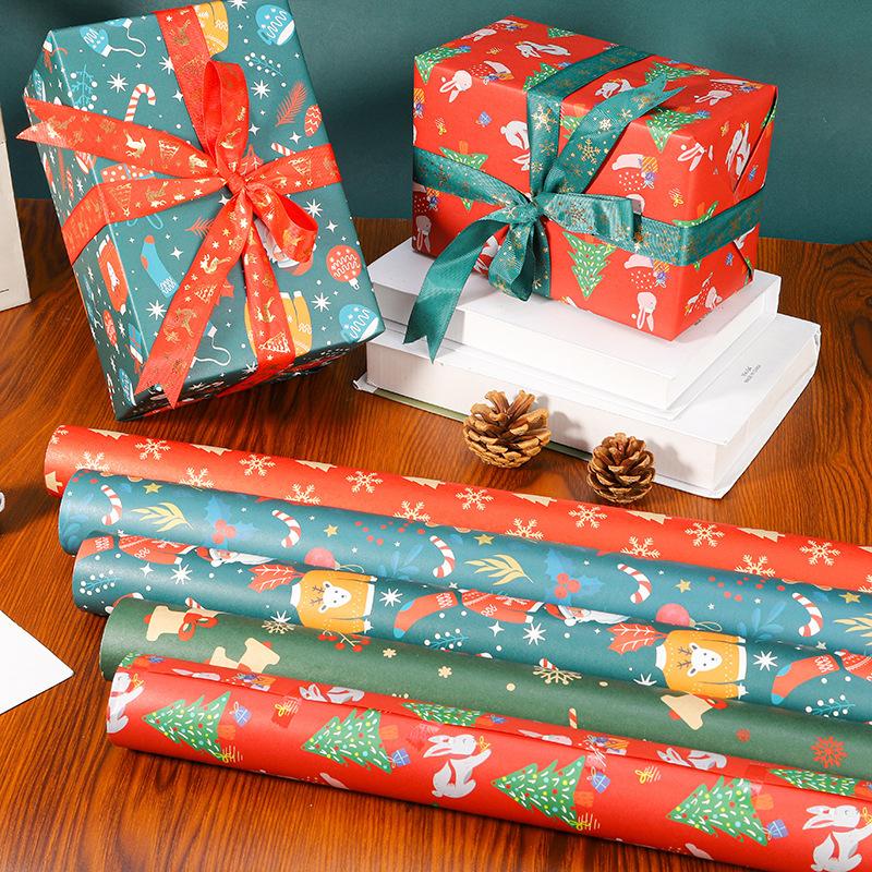 Christmas Wrapping Paper & Wall Decor Stickers - Cartoon-Themed Holiday Designs - Vibrant for Gift Boxing&Festive Home Decor.