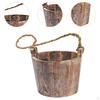 Vaso de Flores de Madeira Cesta Suspensa Redonda Balde Moderno Barril Plantador para Vegetais Artificial