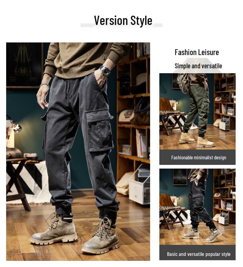 2025 Men's Trendy Fleece-Lined Cargo Joggers - Multi-Pocket Handsome Casual Pants
