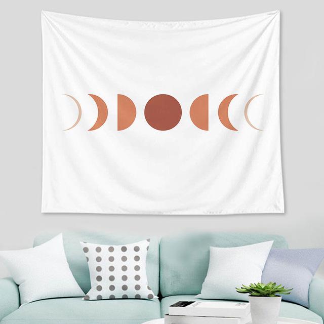 Nordic Abstract Geometric Tropical Plant Print Pattern Tapestry Home Living Room Bedroom Wall Decor Background Cloth Tapestry