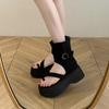2025 Designový Styl Klip na Palec Platformový Podpatek Kozačky Sandály Módní Dámské Nazouvací Žabky Krátké Kotníkové Boty Párty Šaty Dámské Boty
