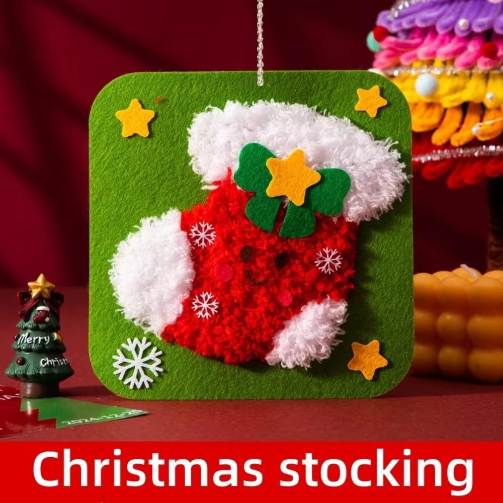 Non-Woven Fabric Christmas Sewing Kit Fun Threading Beginner Friendly Christmas Sewing Projects Handicrafts