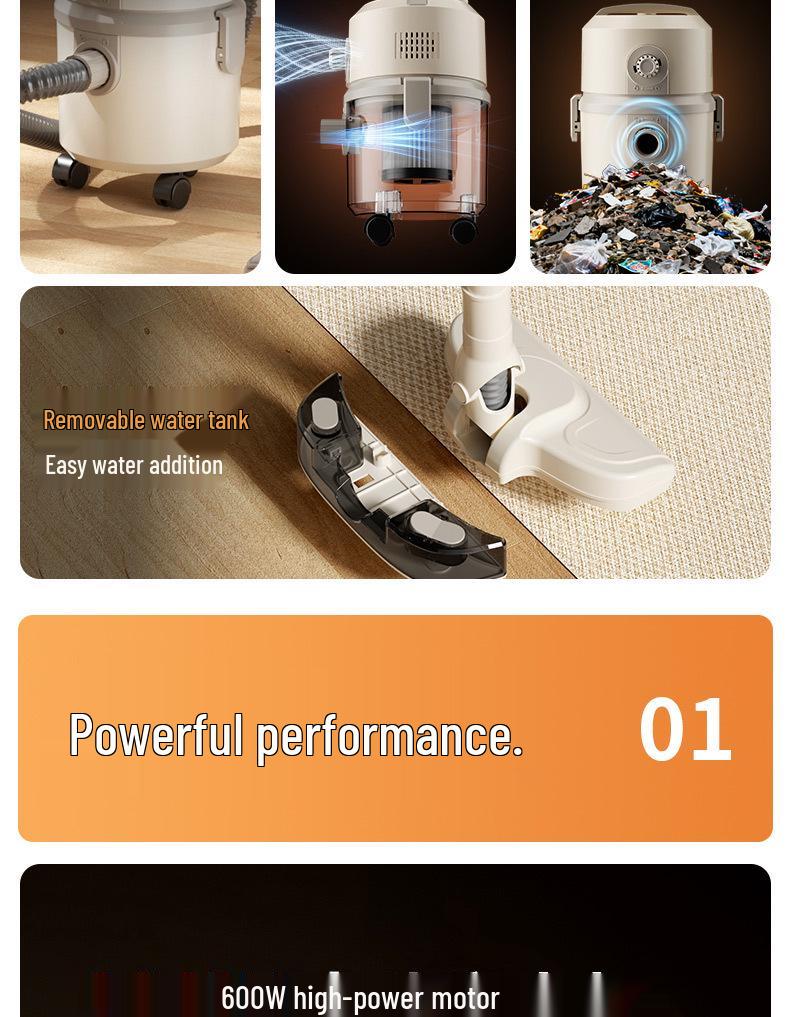 Large Power Wet/Dry Multi-Purpose Household & Commercial Stainless Steel Bucket Vacuum Cleaner