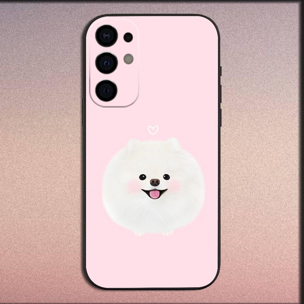 Coque de téléphone pour chien Poméranien pour Samsung S25, S24, S21, S22, S23, S30, Ultra, S20, Plus, Fe, Lite, Note, 10, 9, 5G Housse souple noire