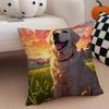 Labrador Retriever Cushion Cover Linen Pillow Case Soft Breathable Protective Couch Room Decoration