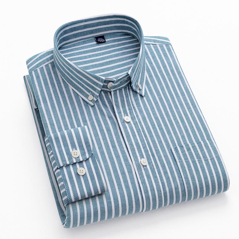 

Весна и осень Новая рубашка Oxford Spun Cotton с длинными рукавами Мужская универсальная рабочая рубашка без глажки Мужская деловая рубашка Inch M