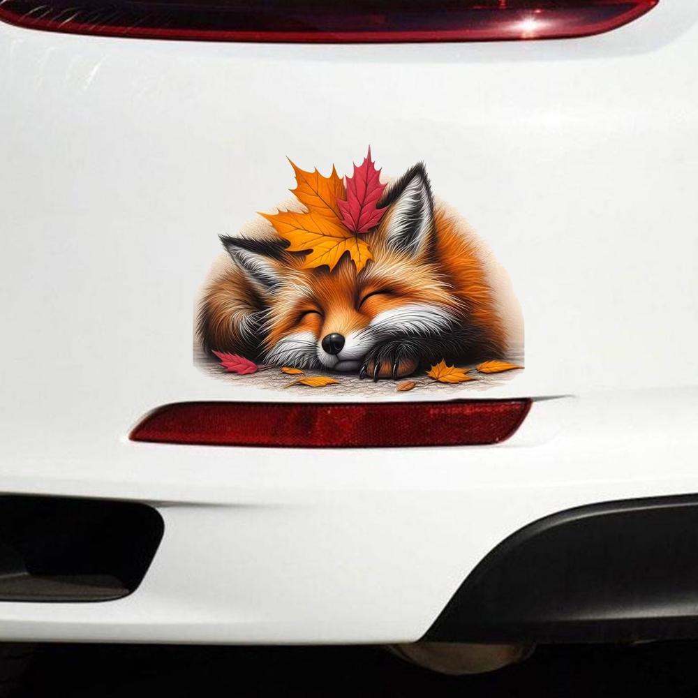 QT2365#15cm Fox Dream Fantasy Animal Theme Car Sticker, Suitable for Laptop, Car, Truck, Van, SUV, Motorcycle, Bumper, Window
