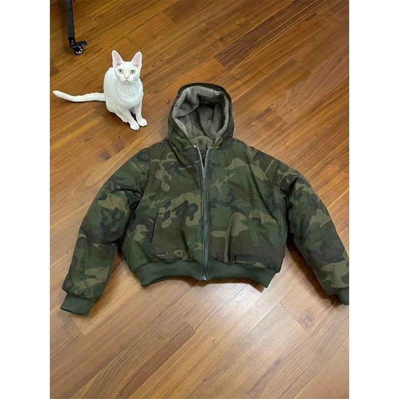 Camouflage Hooded Cotton Puffer Jacket Men