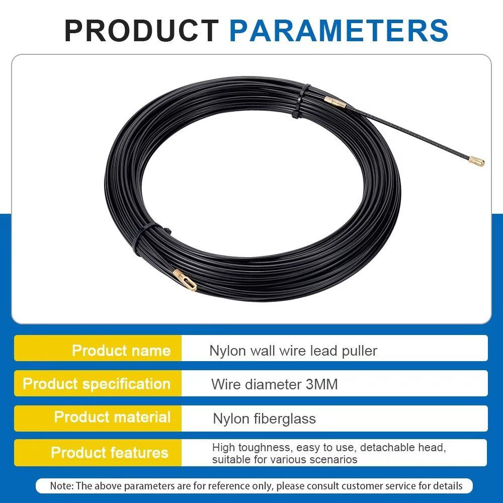 1Roll New 5/10/15/20/25/30M Cable Puller Nylon Electrician Spring Tape Wall Wire Lead 3mm Guide Push Puller Wiring Aid Tool