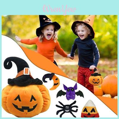 Cute Halloween Pumpkin Cartoon Plush Toy Sofa Cushion Bat Spider Rice Ball