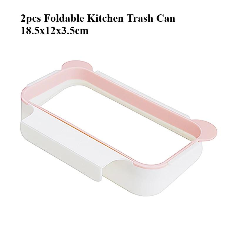 Foldable Kitchen Trash Can Trash Bin Hanging Trash Garbage Bag Waste Bin for Kitchen Storage Holders Racks