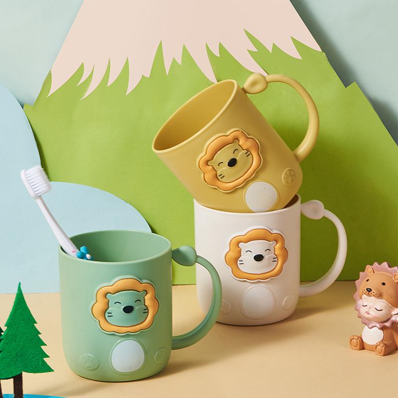 New Creative Cartoon Lion Children Girl Boy Mouthwash Cup Wash Cup Brushing Cup Plastic Bathroom Toothbrush Cup