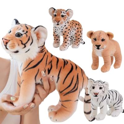 30cm Simulation Wild Animal Tiger Plush Doll Realistic Tiger Leopard Lion Plush Toy Home Decoration Birthday Gift for Boys