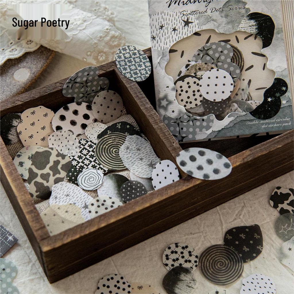 Retro Sugar Poetry Double Sticker Pack: 6 DIY Collage Designs