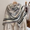 Women'S Luxury  Cashmere Winter Scarf - Vintage Printed Shawl With Tassels, Pashmina Wrap & Bandana Poncho