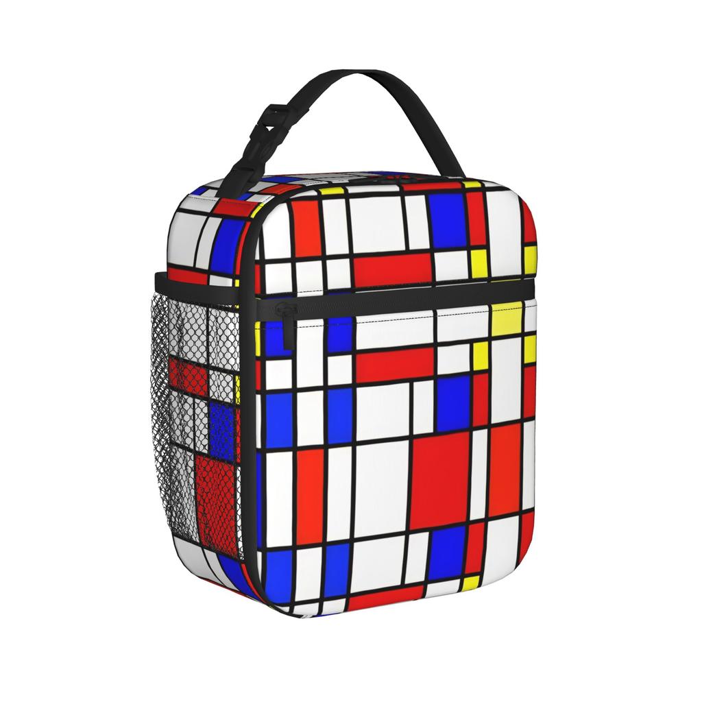 Piet Mondrian De Stijl Insulated Lunch Bag for Men Women Food Bag Portable Cooler Thermal Bento Box For Picnic