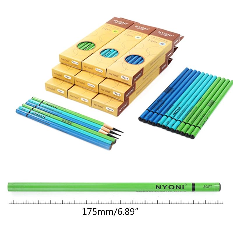 Artist Charcoal Pencil Set Sketching Pencil Thick Lead Smooth Writing for Painter Drawing Writing Shading Blending 12pc