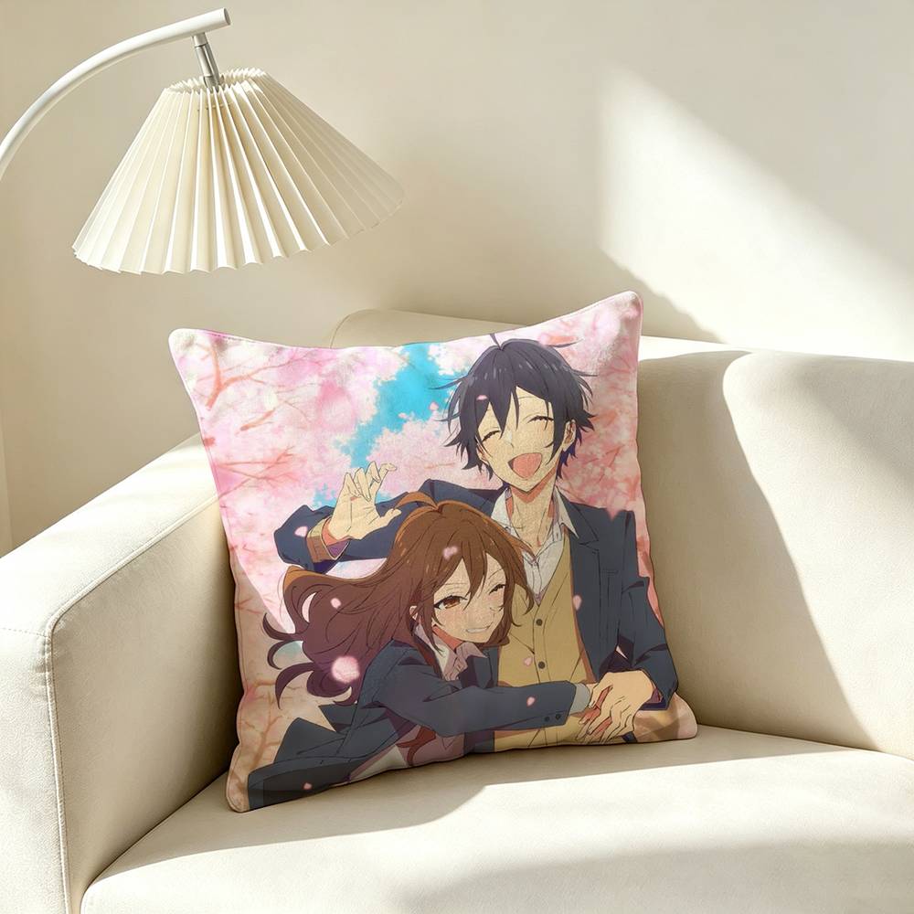H-Horimiya Hori Kyouko Miyamura  Square Double-Sided printed Pillow Case Bedroom Bedside Pillow Sofa Cushion Cover