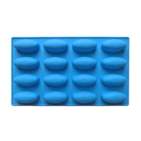 Silicone Baking Mold 16 Cavity Oval Chocolate Mold Non-Stick Freezer Oven Safe Dessert Mold Baking Supplies for Cake Jello Ice Cream