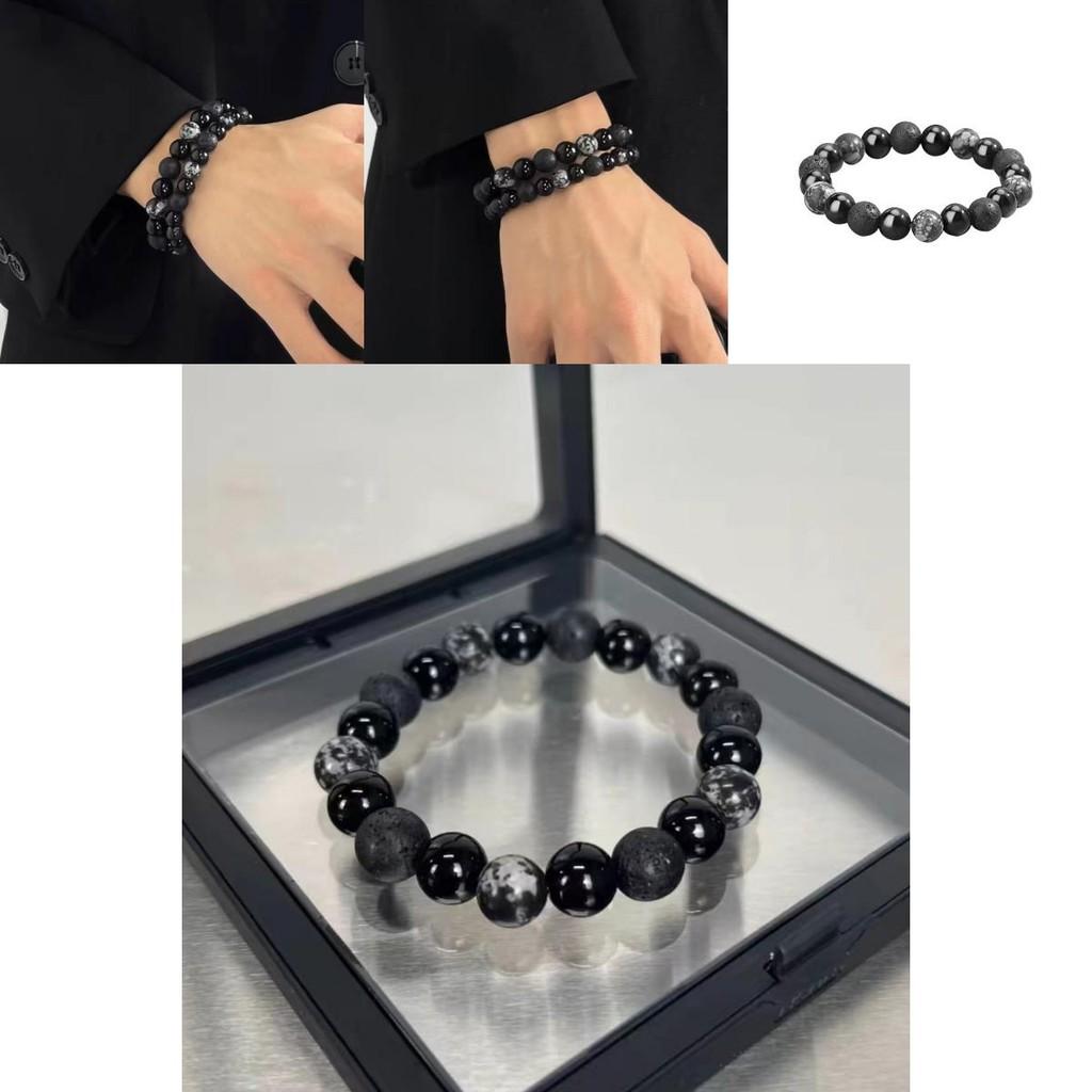 Unique Obsidian Beaded Bracelet Lightweight Handcrafted Jewelry For Men And Women