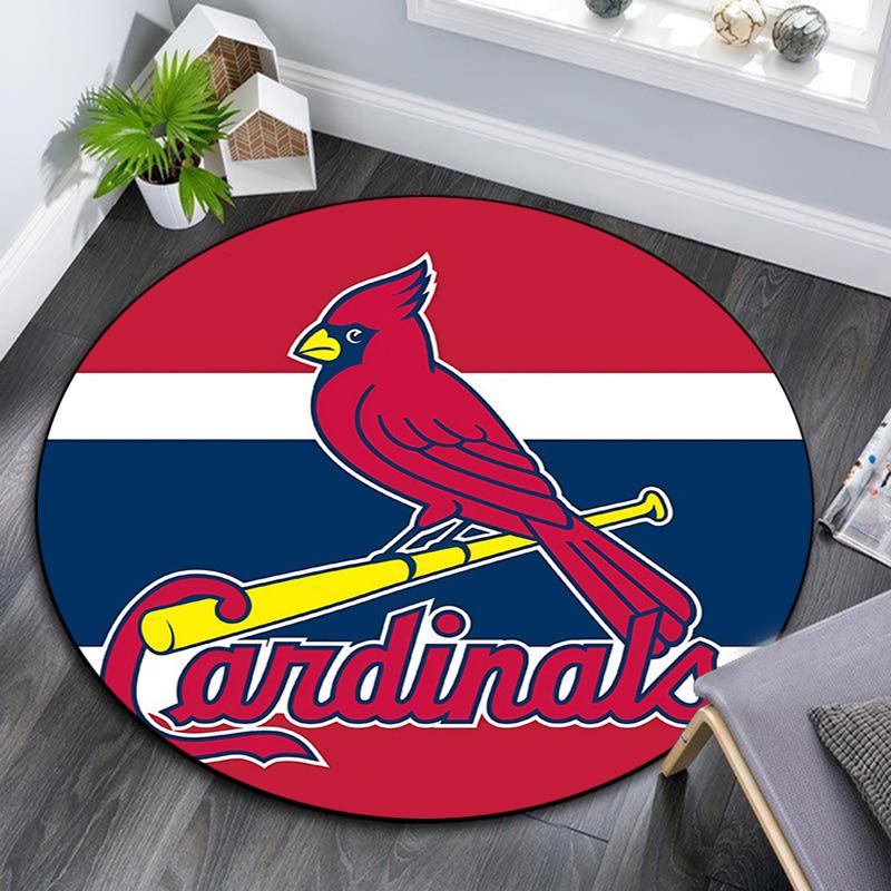 St.Louis Cardinals Round Area Rug,Carpet Rug for Living Room Bedroom Sofa Playroom Decor,Non-slip Floor Mat