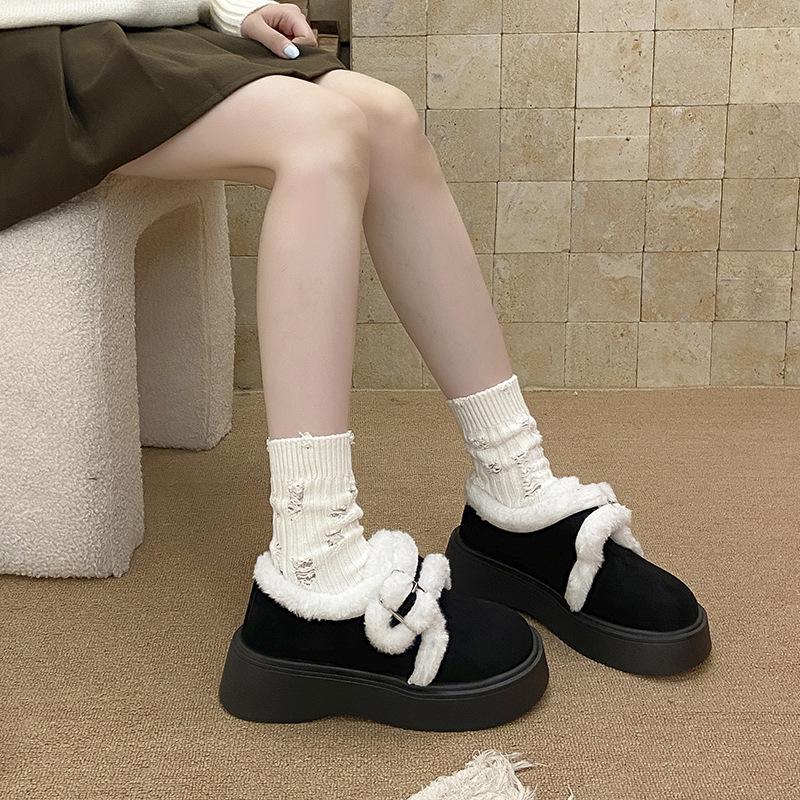 Women's Soft Elastic Winter Warm Cold Padded Snow Boots Thick Bottom Non-slip Wear Outdoor Leisure Sports Fur Cotton Boots