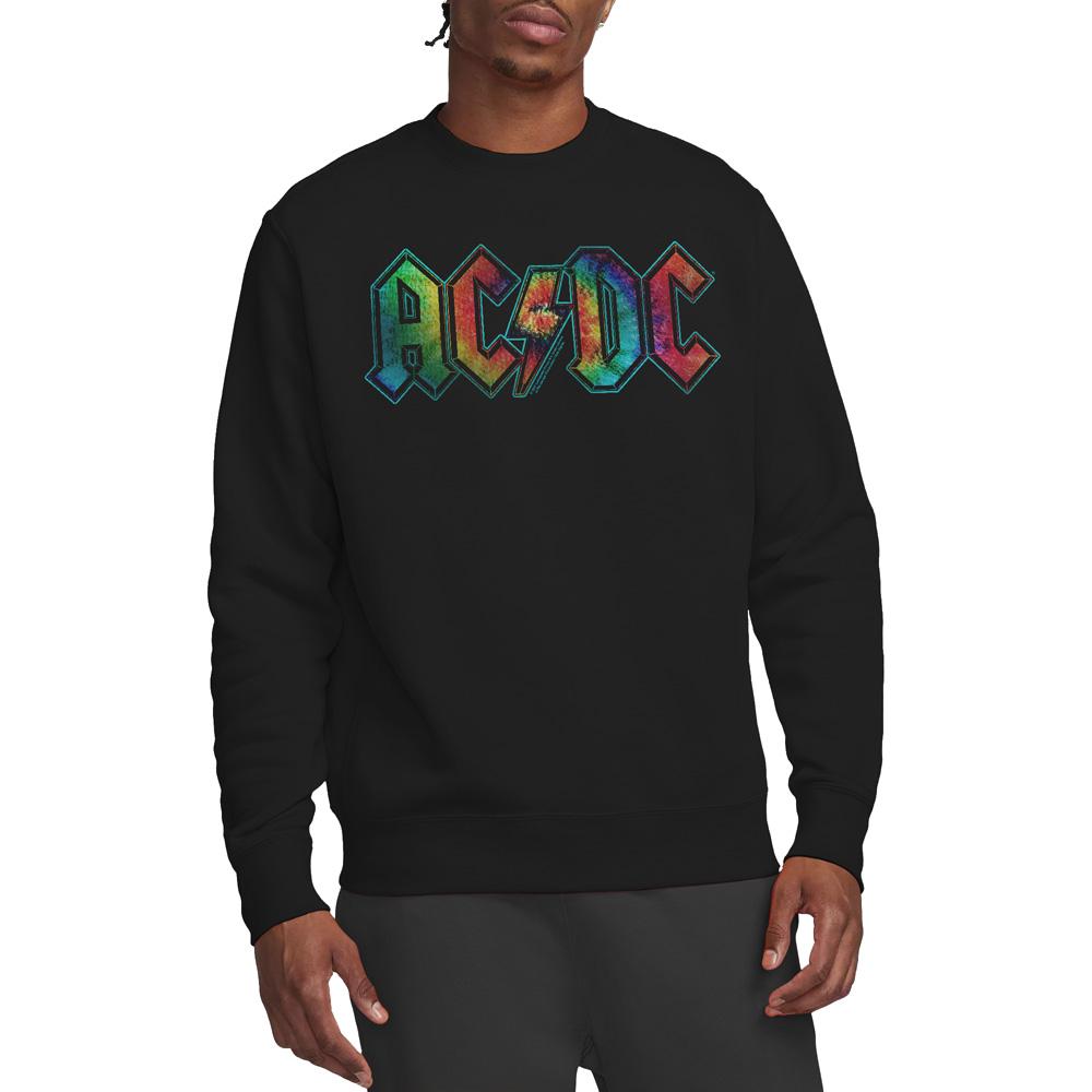 AC/DC Unisex Adult Tie Dye Logo Sweatshirt