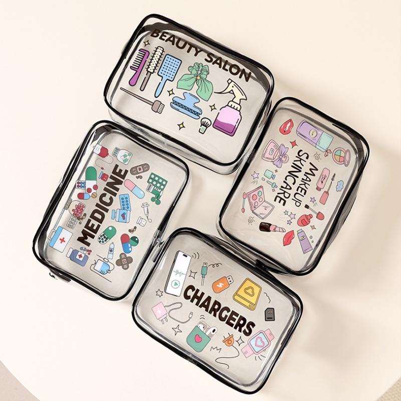 Pvc Zippered Cosmetic Bag Clear Toiletry Bag For Women & Girls - Large Capacity Lightweight Travel Organizer